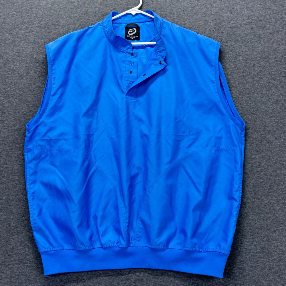 Zero Restriction Vest Mens XL Blue Sleeveless Pullover Snap Windbreaker golf